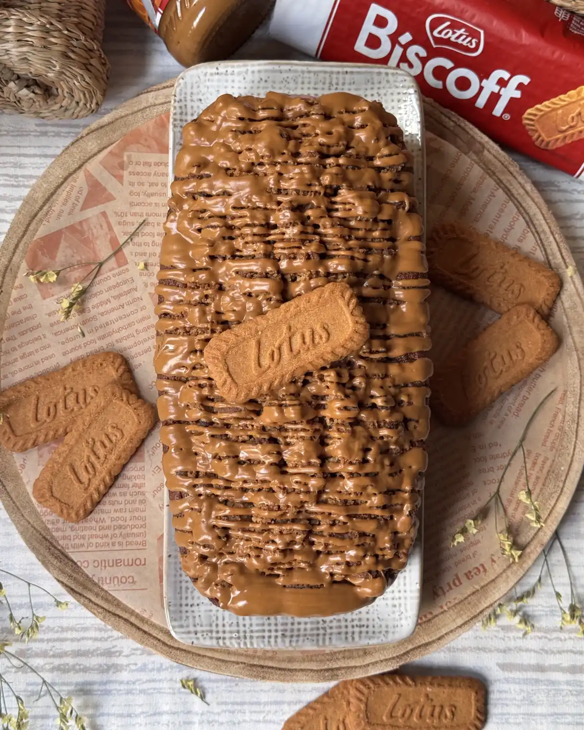 romisbakes recipe Biscoff cake with crumble