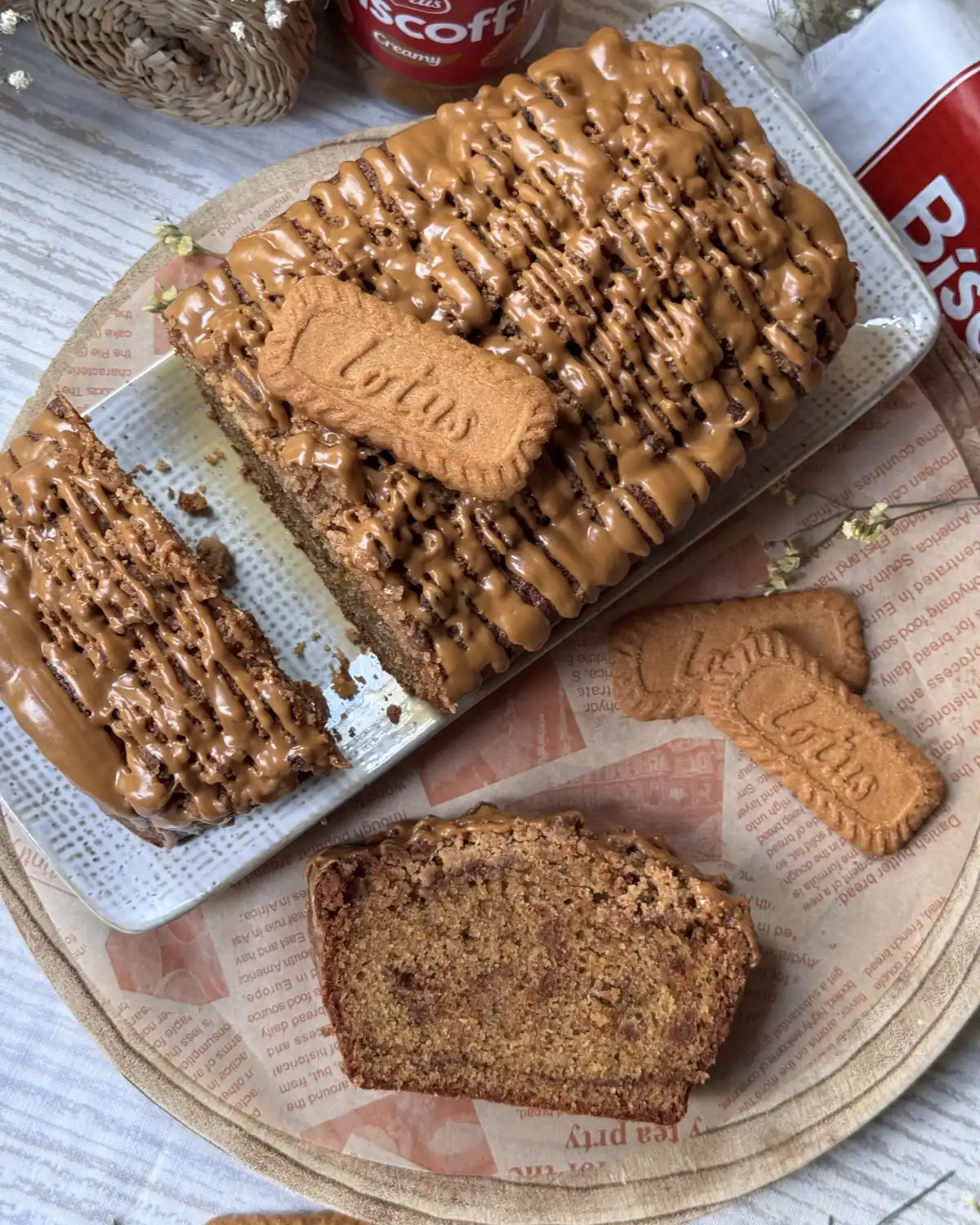 romisbakes recipe Biscoff cake with crumble