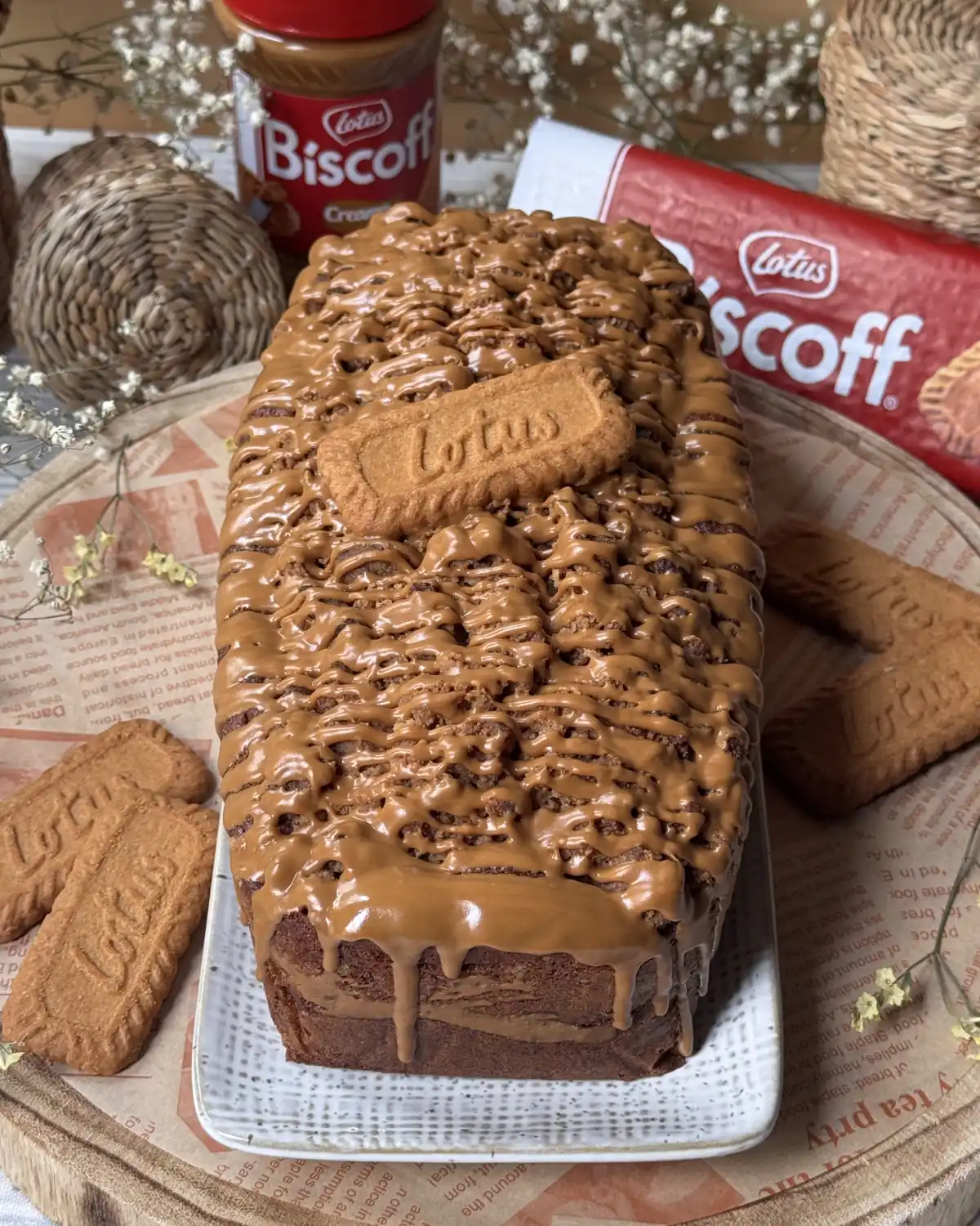 romisbakes recipe Biscoff cake with crumble