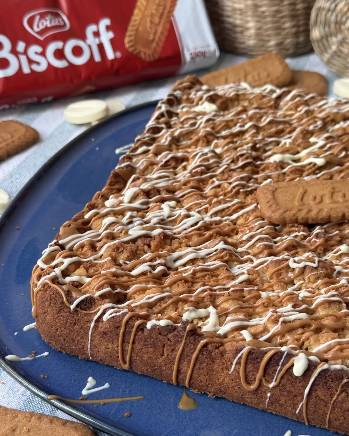 romisbakes receta Crumble de Biscoff y chocolate blanco