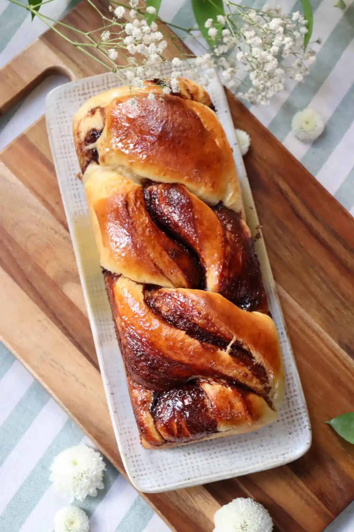 romisbakes receta Trenza de brioche con dulce de leche con chocolate