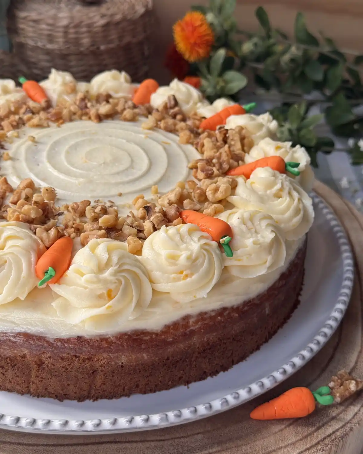 romisbakes recipe Carrot cake with cream cheese frosting