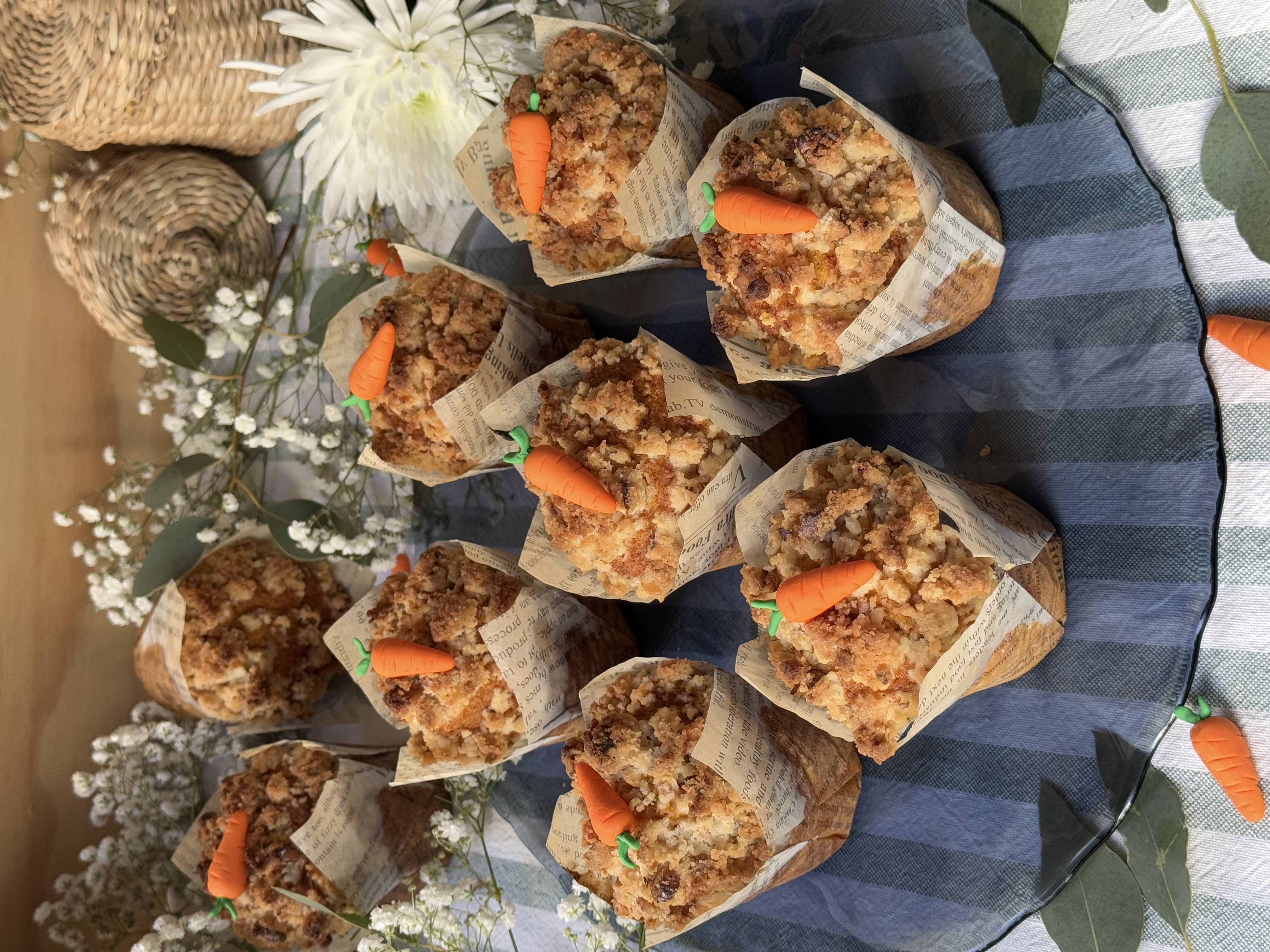 romisbakes receta Muffins de zanahoria con crumble de nueces