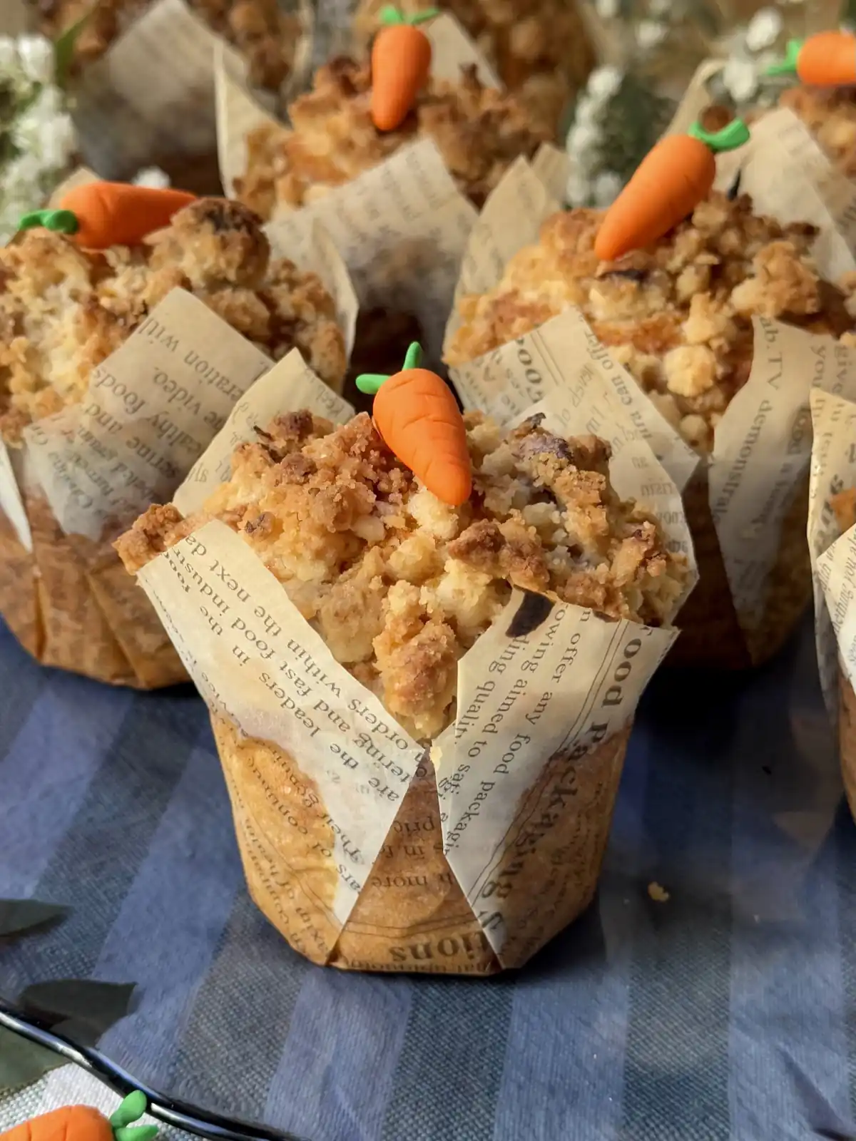 romisbakes receta Muffins de zanahoria con crumble de nueces