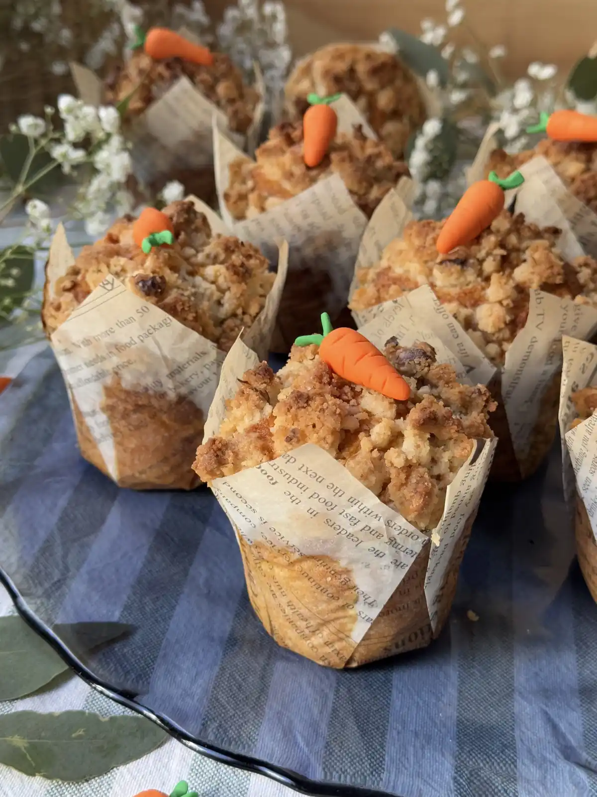 romisbakes receta Muffins de zanahoria con crumble de nueces