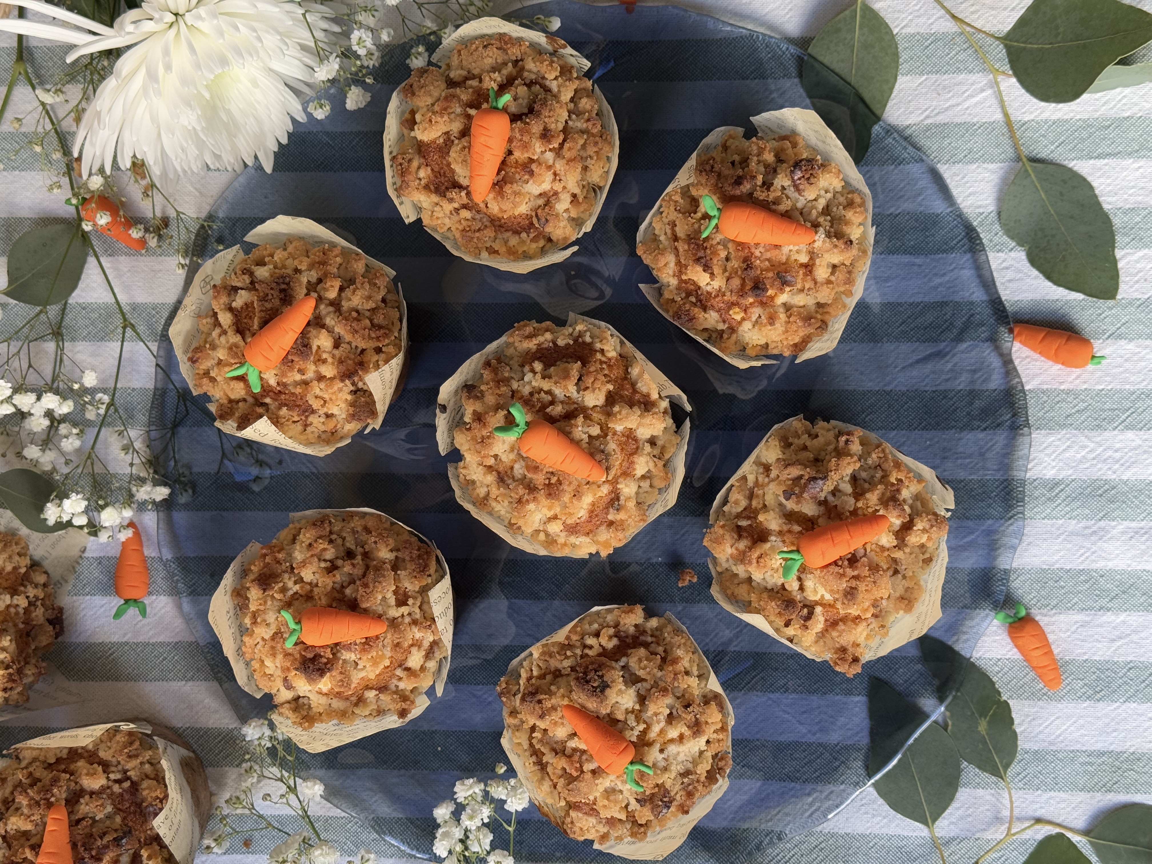 romisbakes receta Muffins de zanahoria con crumble de nueces
