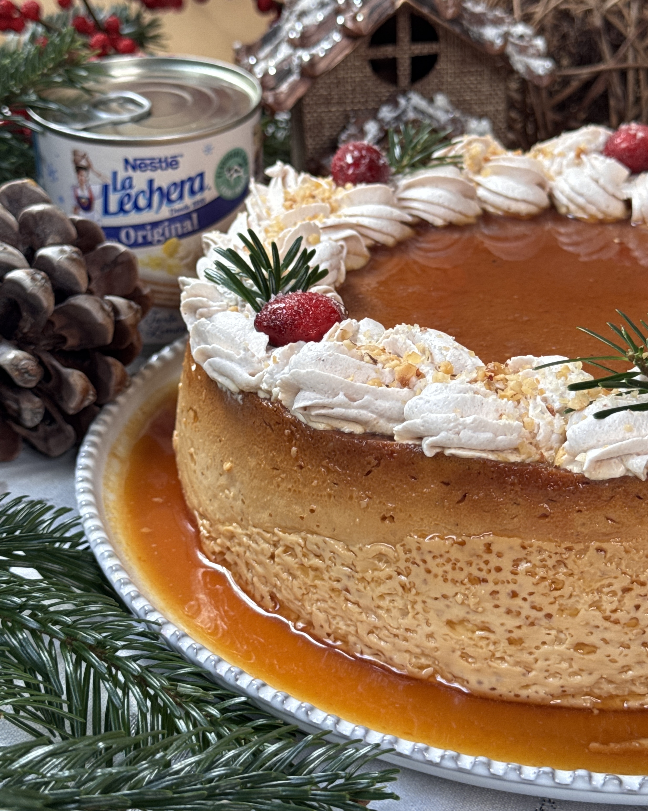 romisbakes receta Flan de queso, turrón y leche condensada