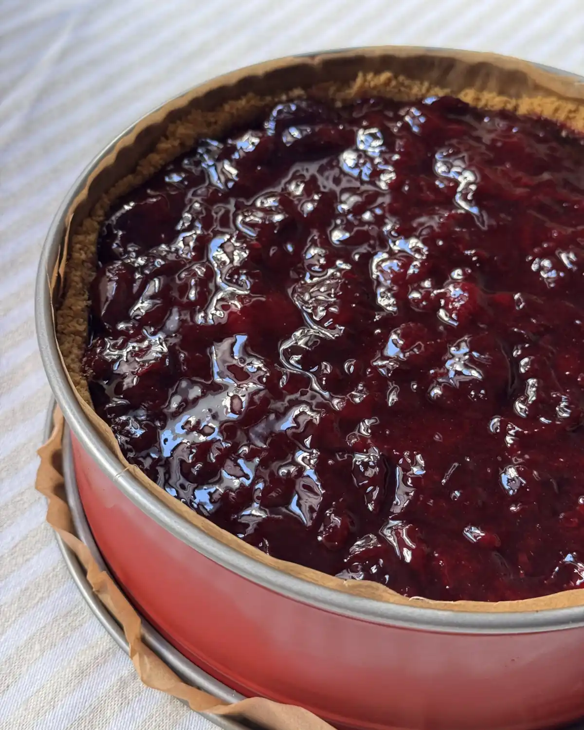 romisbakes recipe No-bake cherry, ricotta and yogurt tart