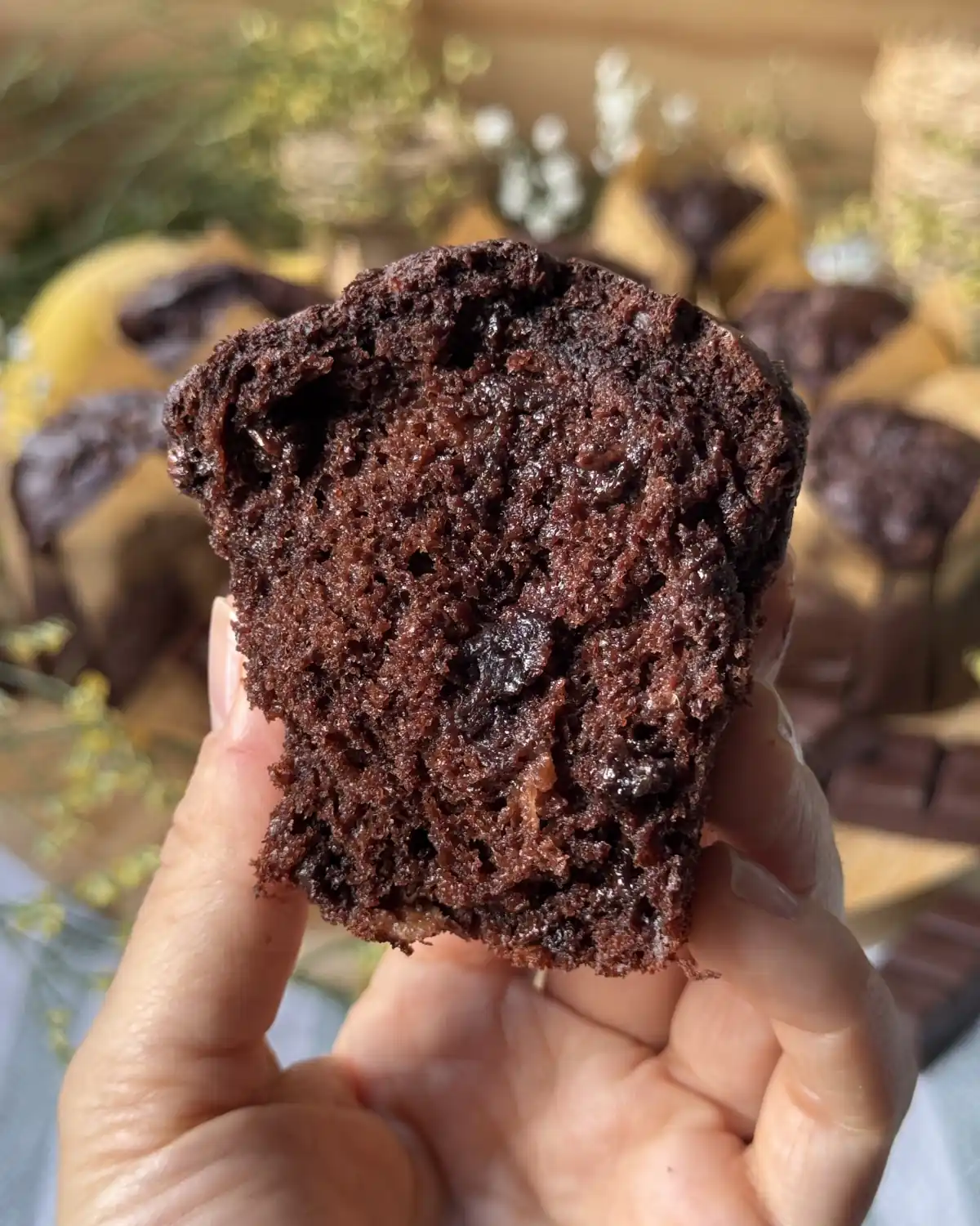 romisbakes recipe Chocolate banana muffins