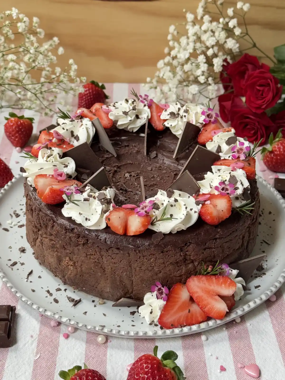 romisbakes recipe Chocolate cheesecake