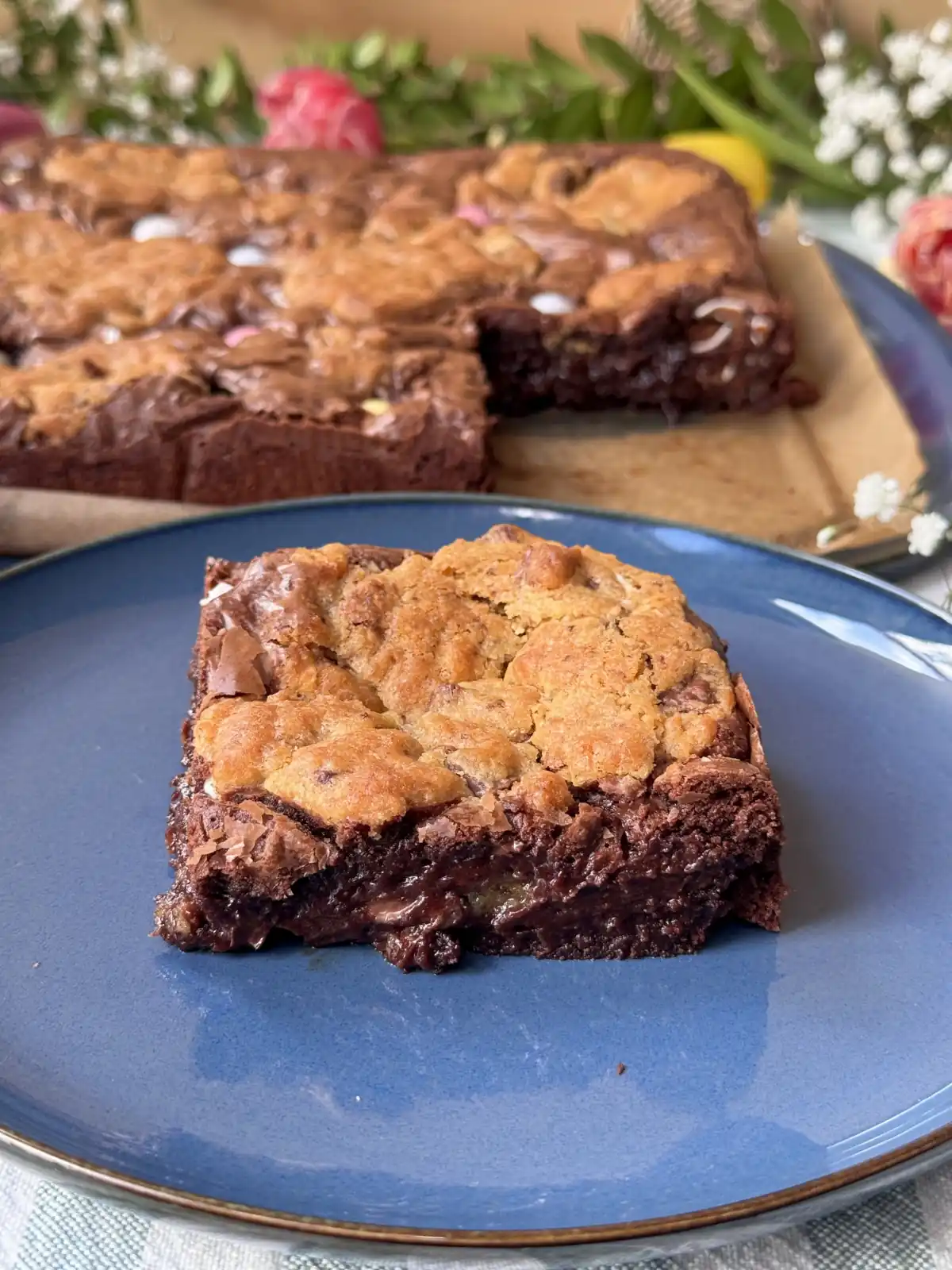 romisbakes receta Brookie de pascua