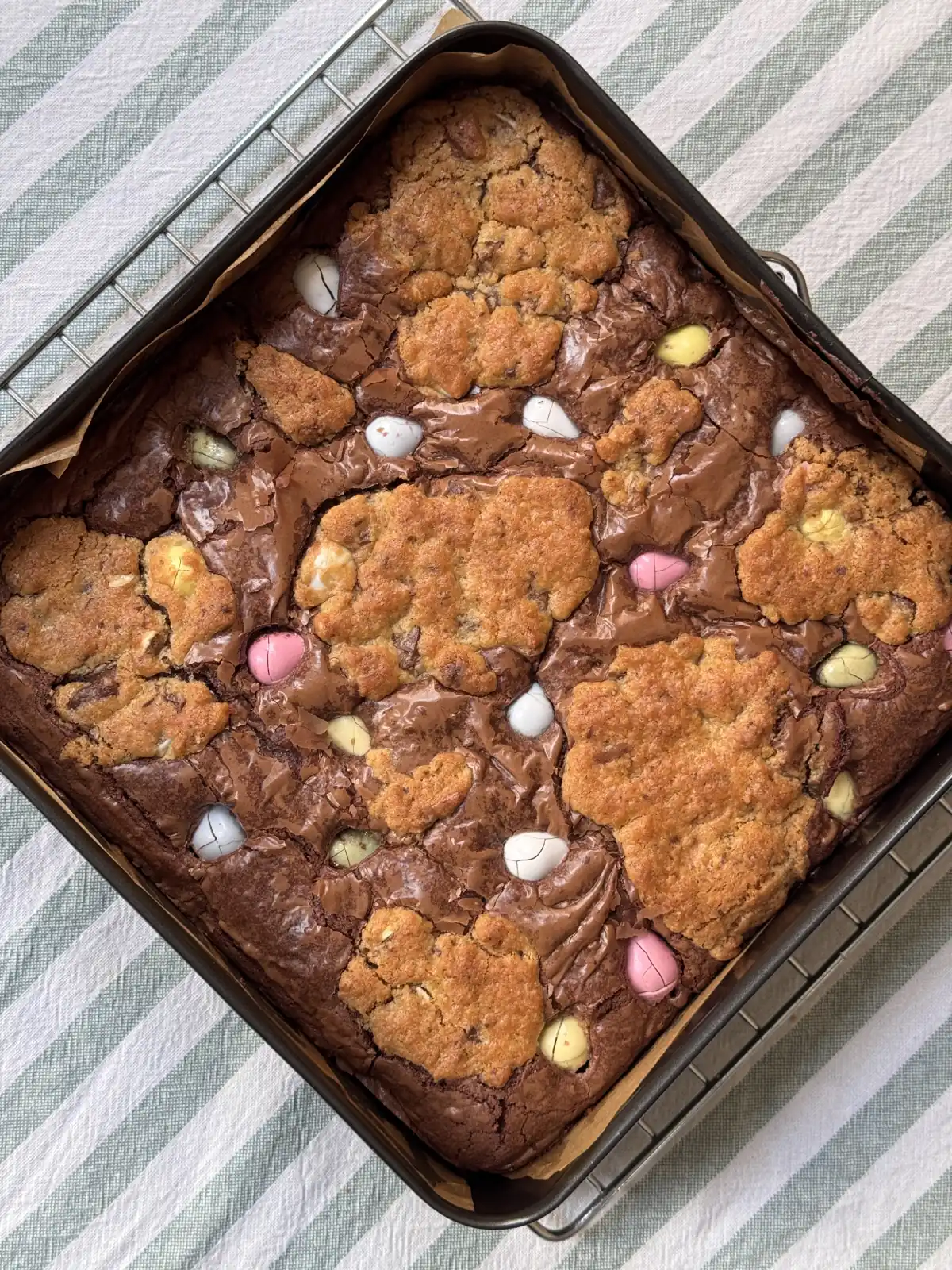 romisbakes receta Brookie de pascua