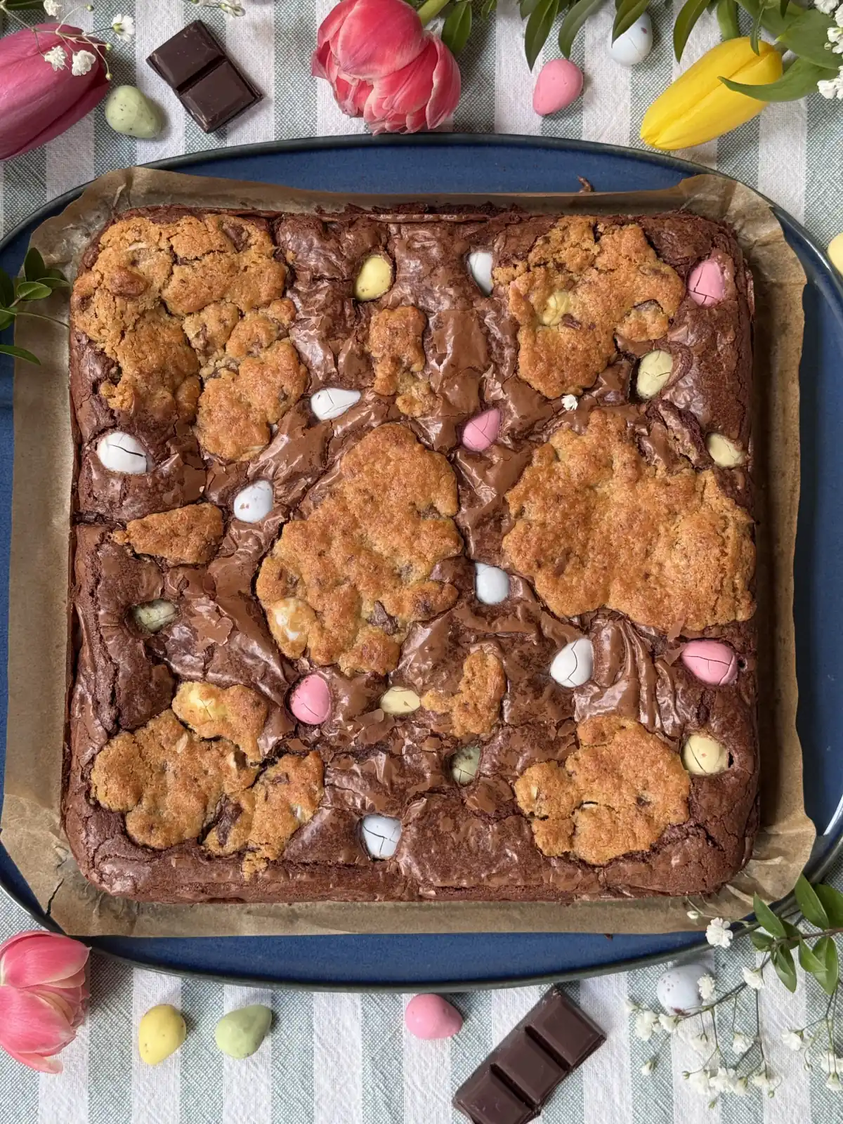 romisbakes receta Brookie de pascua