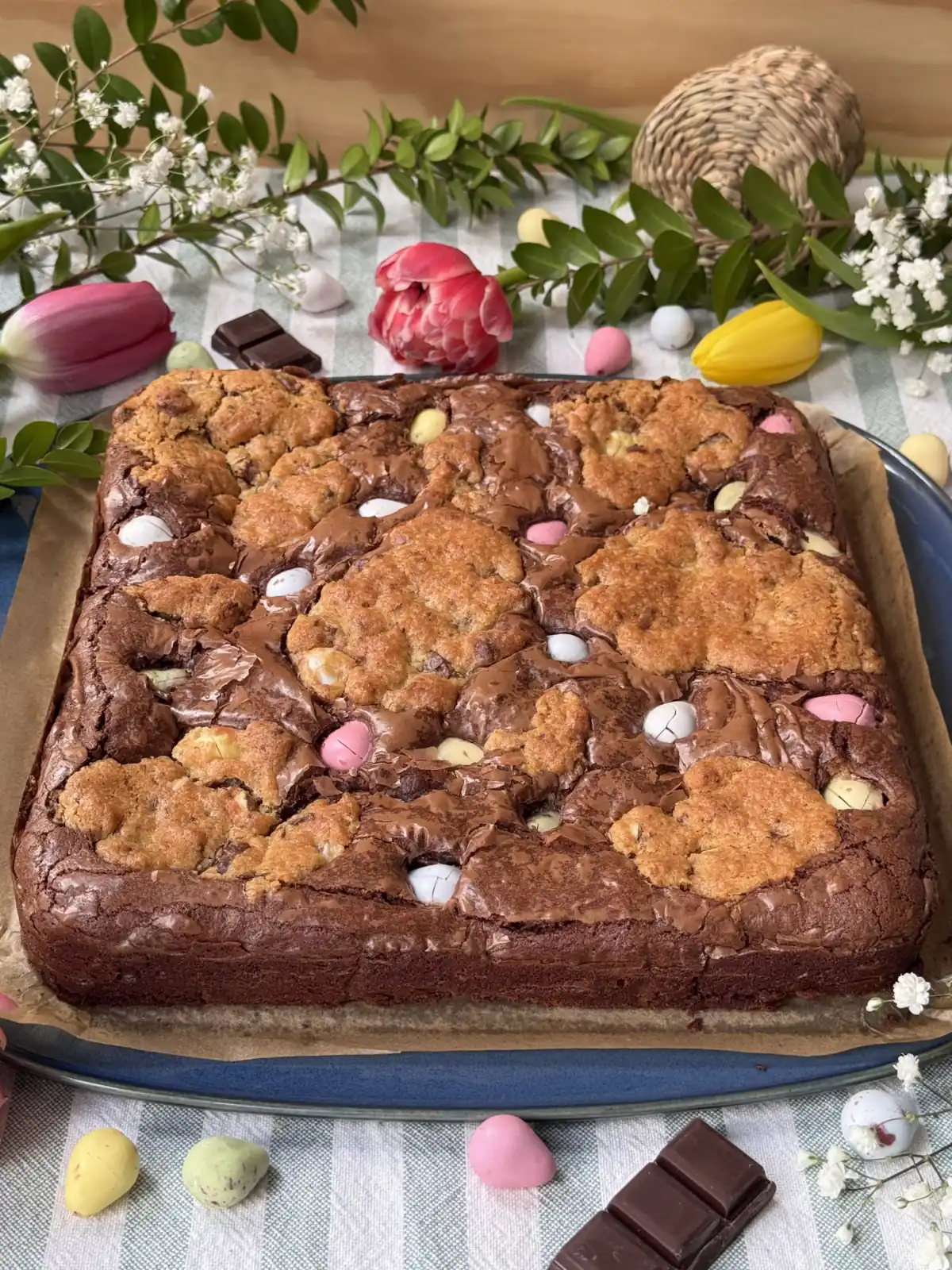 romisbakes receta Brookie de pascua