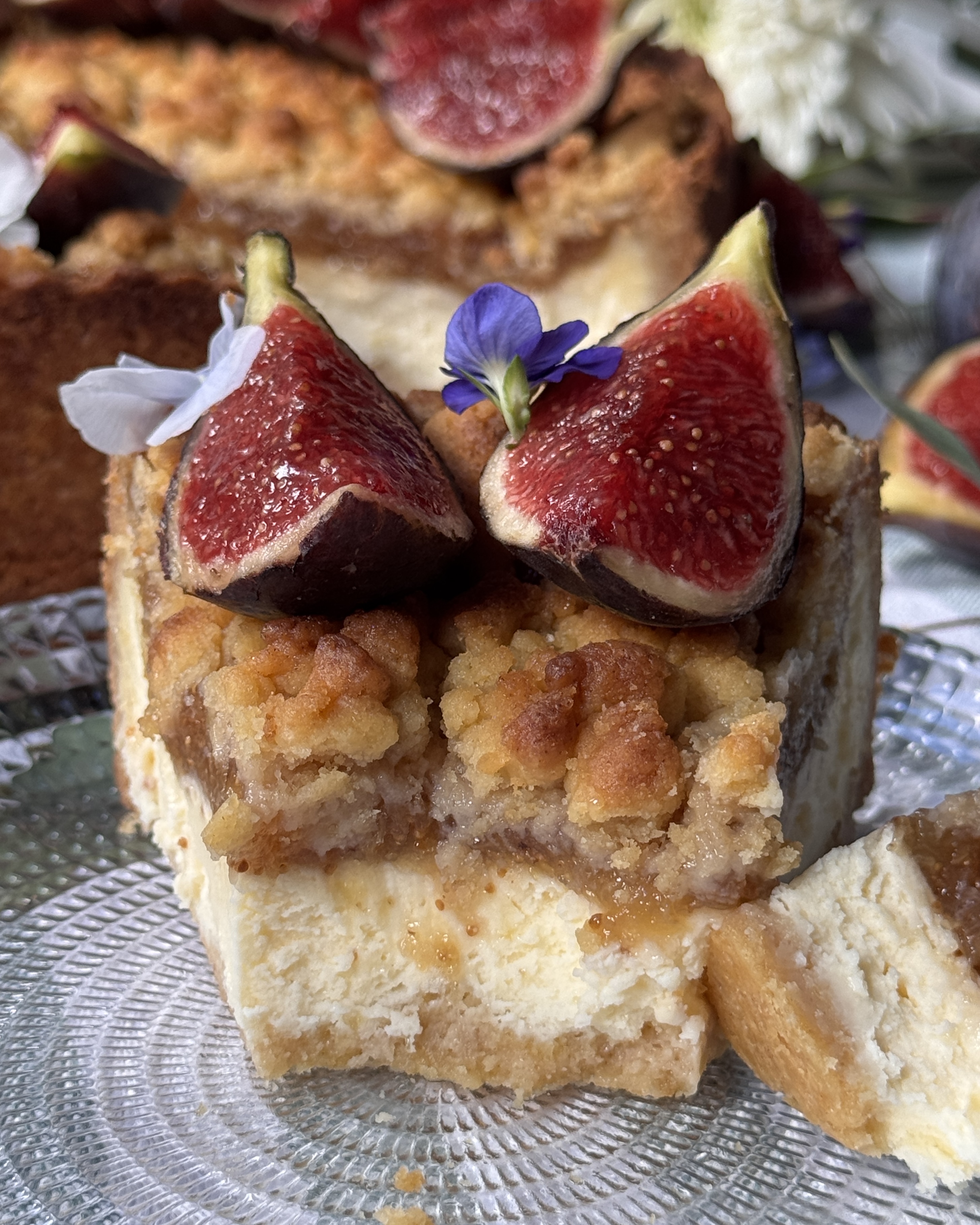 romisbakes receta Crumble cheesecake con mermelada de higo