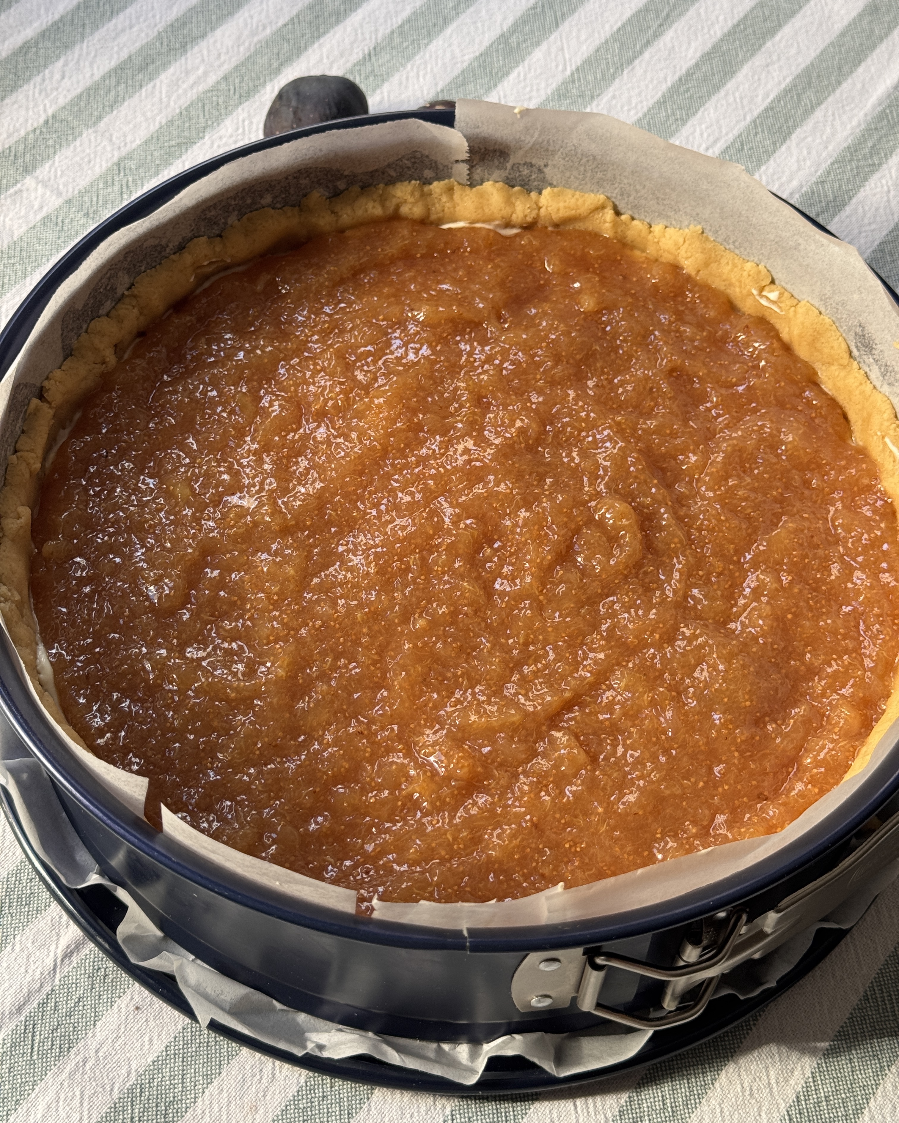 romisbakes receta Crumble cheesecake con mermelada de higo