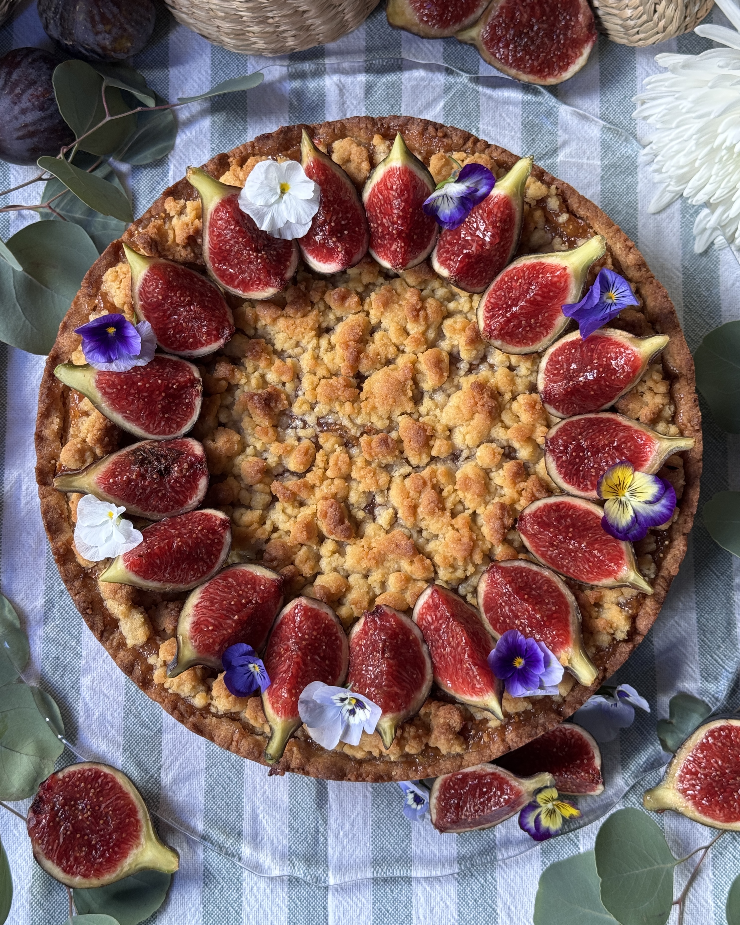 romisbakes receta Crumble cheesecake con mermelada de higo