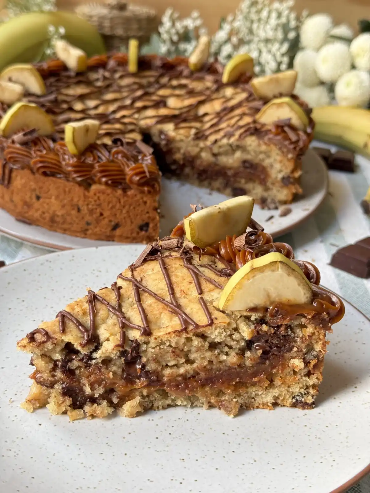 romisbakes recipe Giant Banana, Chocolate and Dulce de Leche Cookie