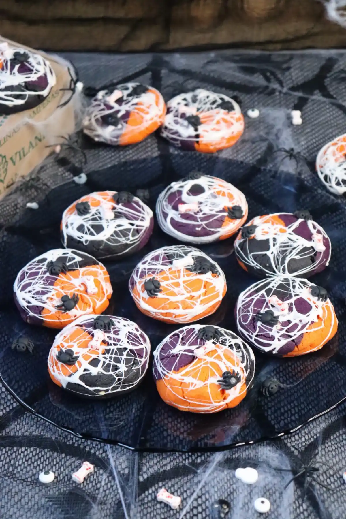 romisbakes recipe Tricolor halloween cookies