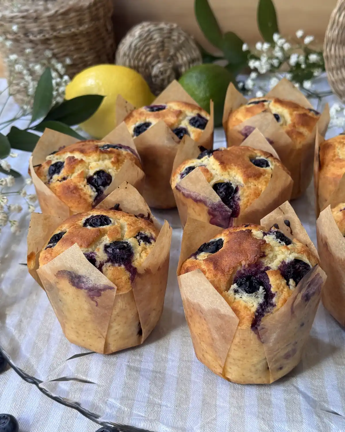 romisbakes receta Muffins de limón y arándanos
