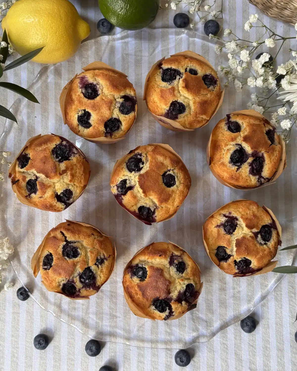 romisbakes receta Muffins de limón y arándanos