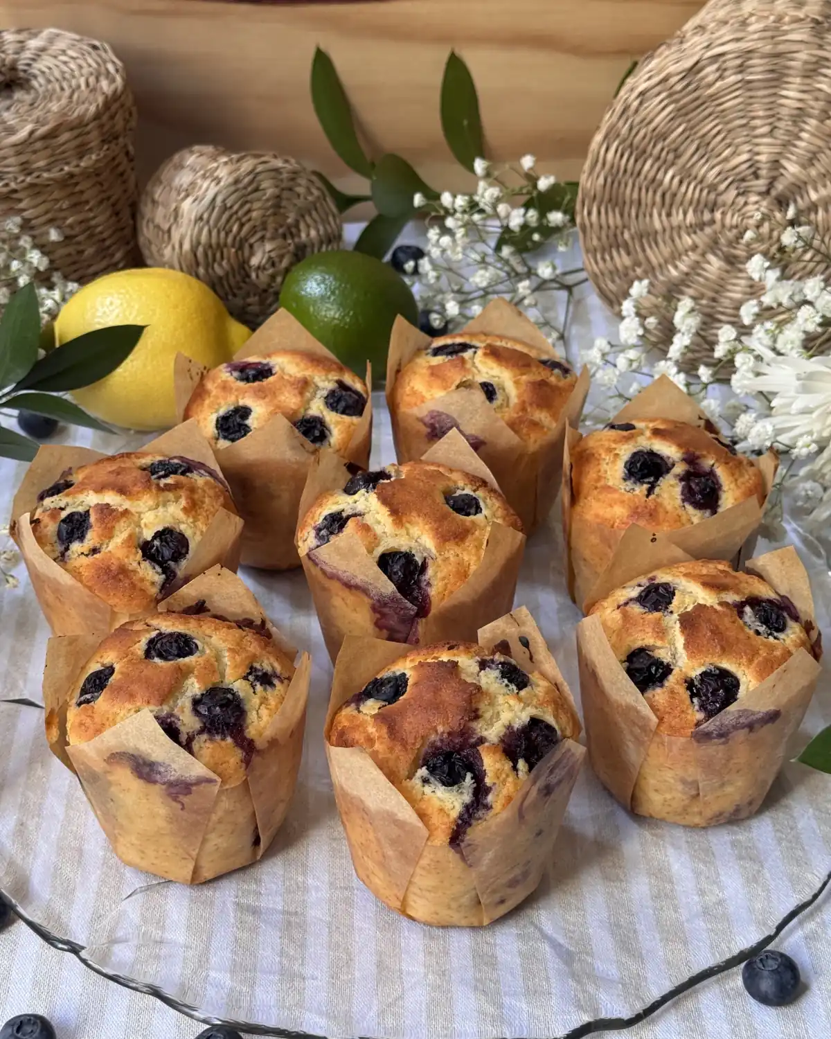 romisbakes receta Muffins de limón y arándanos