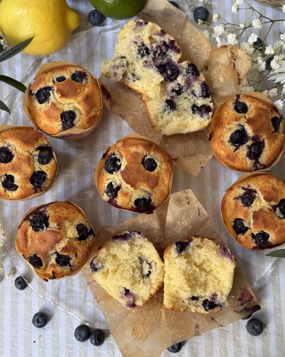romisbakes receta Muffins de limón y arándanos