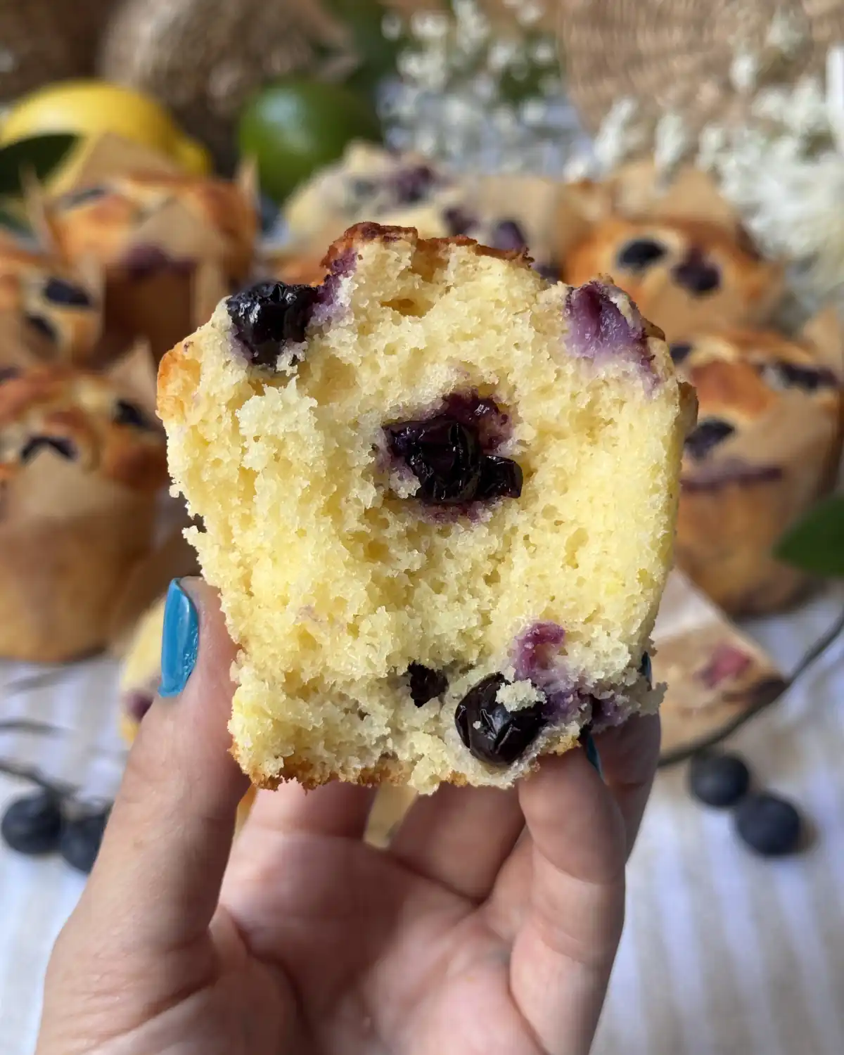 romisbakes receta Muffins de limón y arándanos