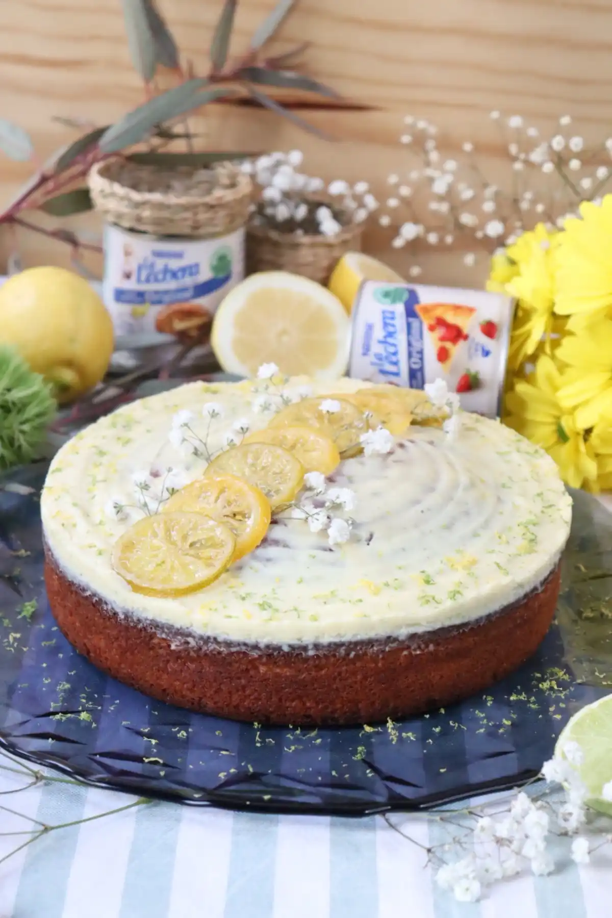 romisbakes recipe Lime and lemon cake with condensed milk