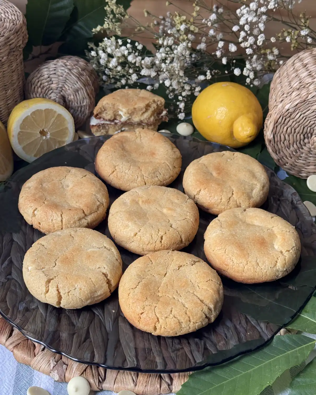 romisbakes receta Cookies de limón y chocolate blanco