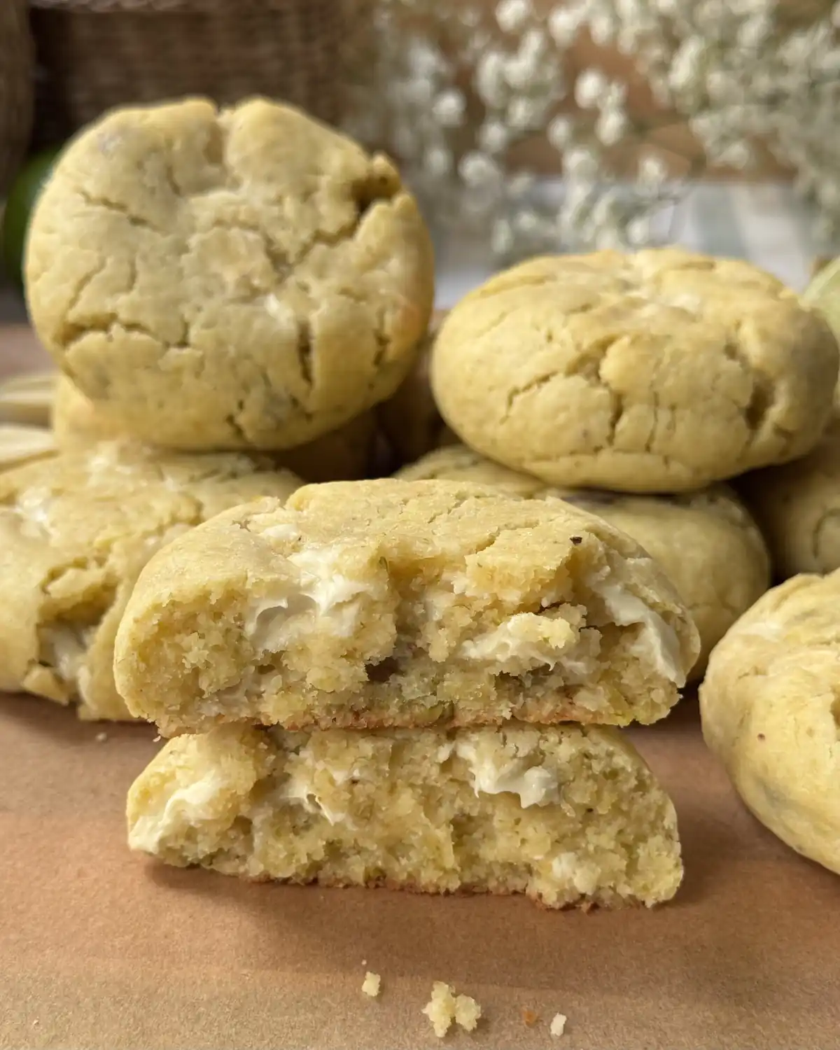 romisbakes receta Cookies de pistacho, chocolate blanco y lima