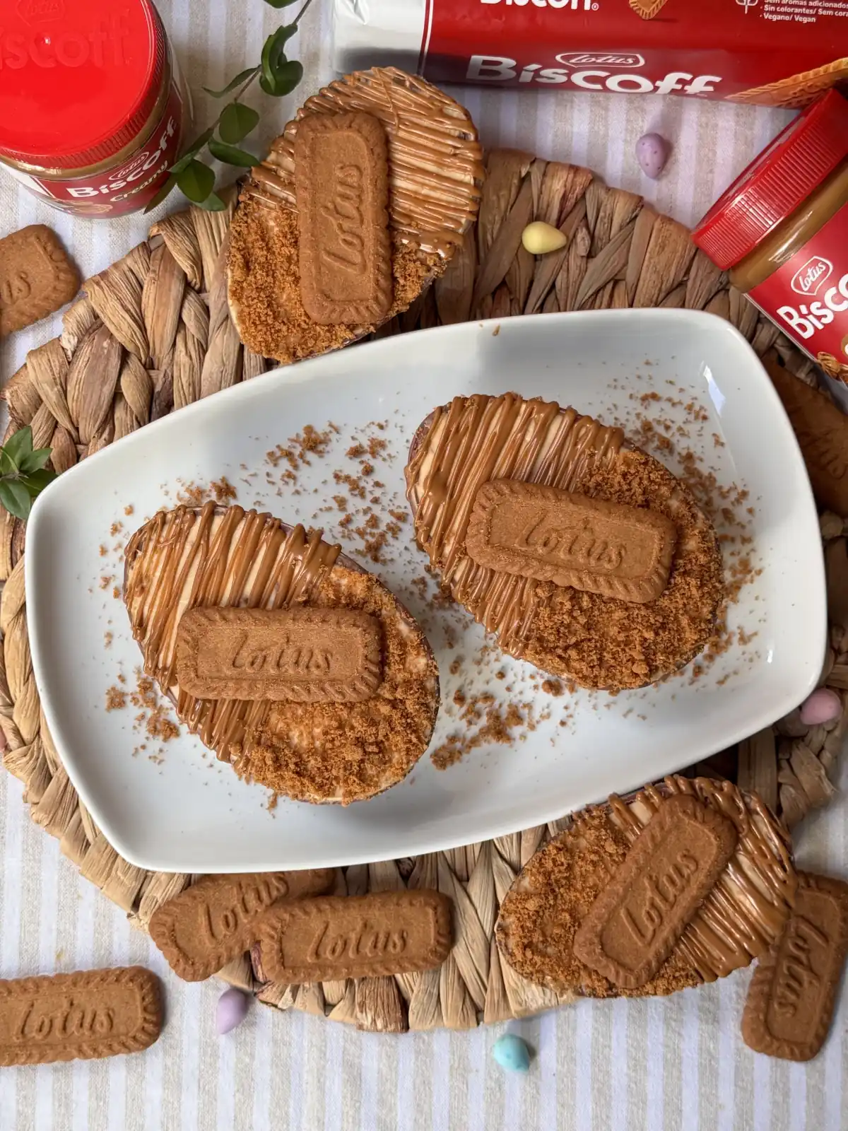 romisbakes receta Huevos de pascua lotus cheesecake