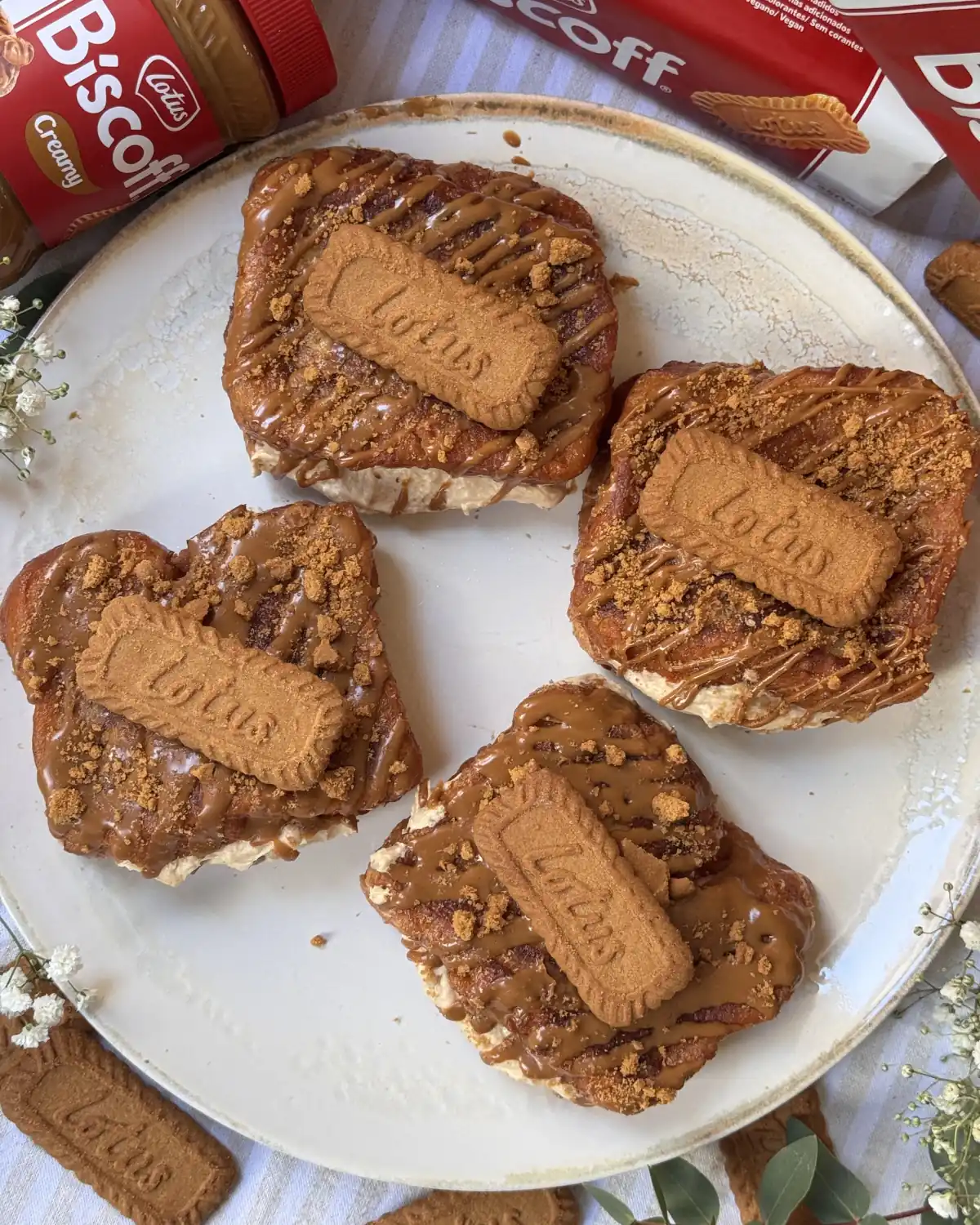 romisbakes receta Torrijas rellenas de Biscoff