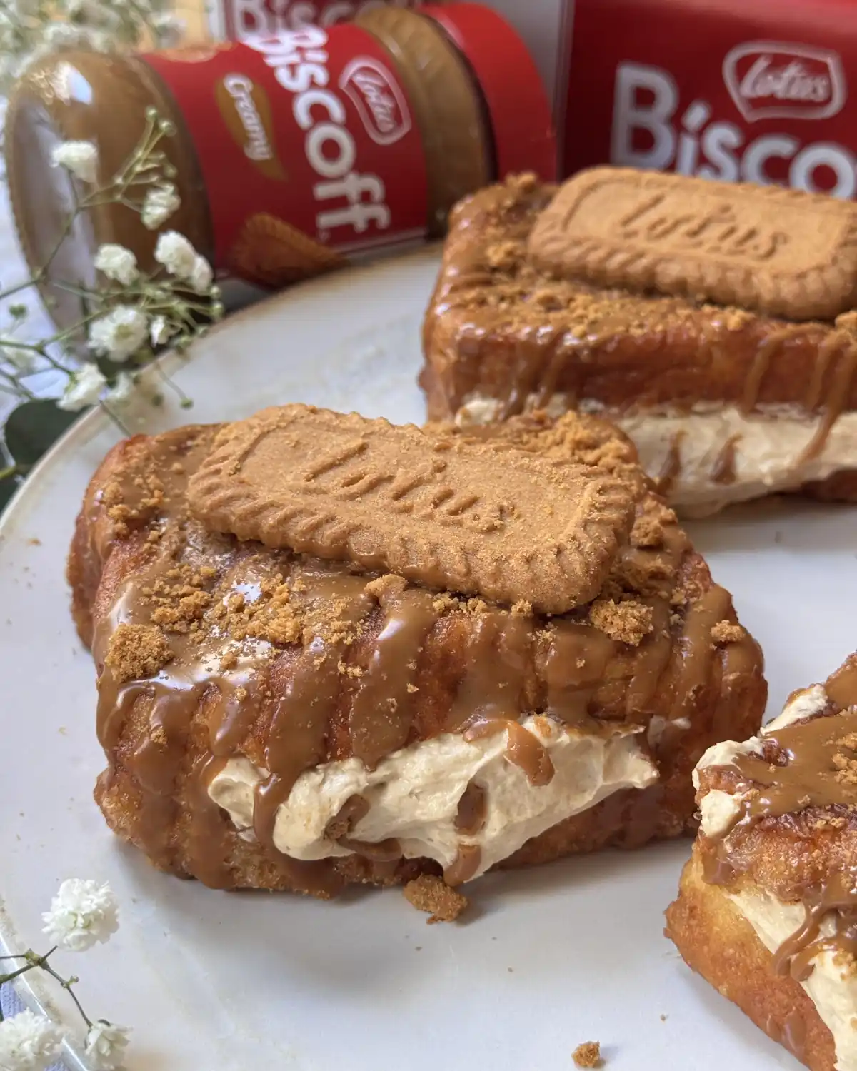 romisbakes receta Torrijas rellenas de Biscoff