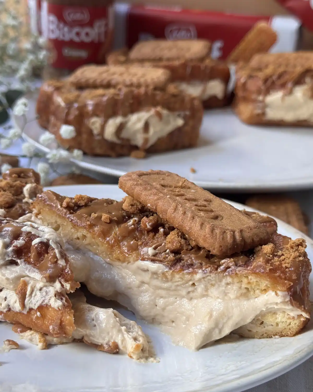 romisbakes receta Torrijas rellenas de Biscoff