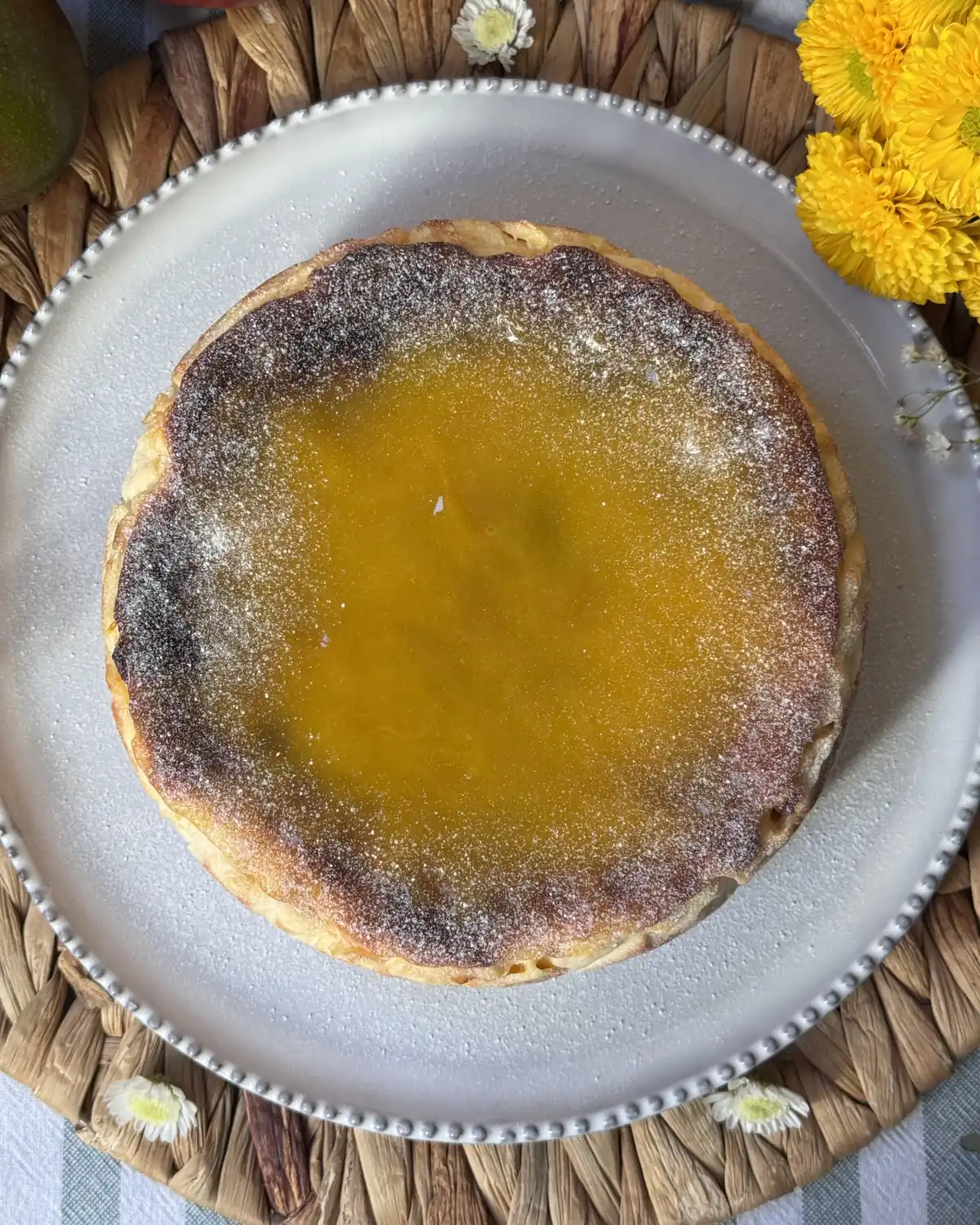 romisbakes recipe Baked mango cheesecake