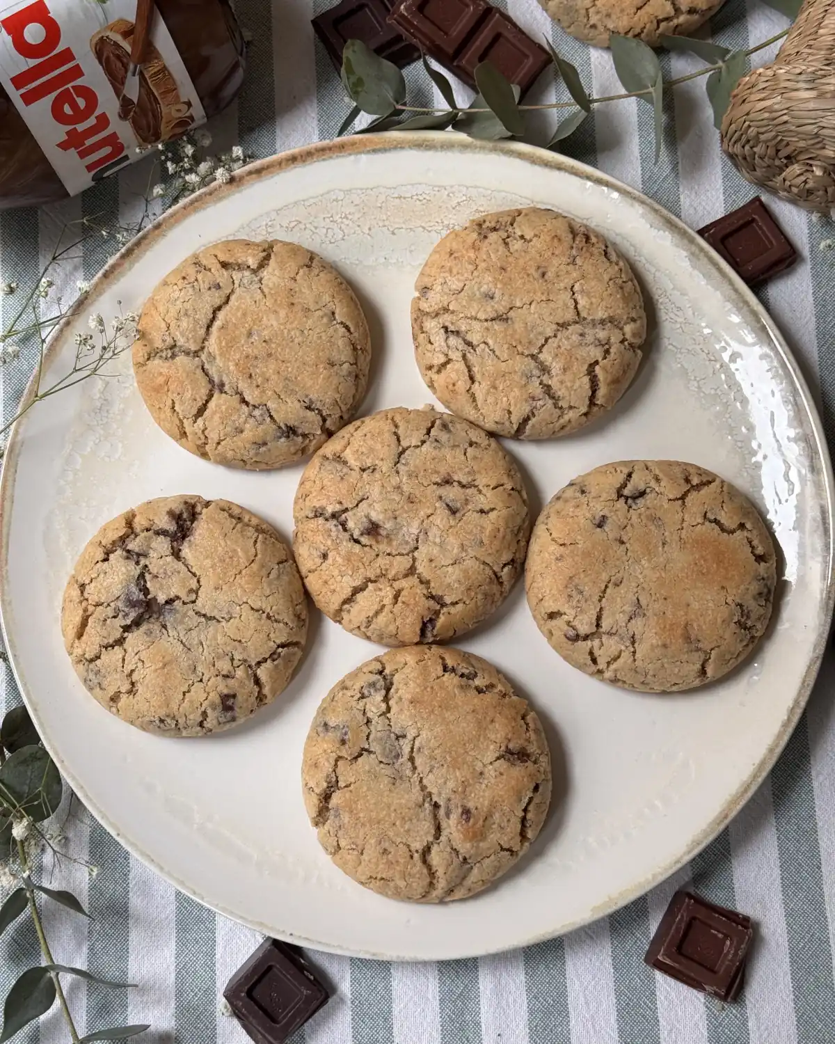 romisbakes receta Cookies de nutella y chips de chocolate