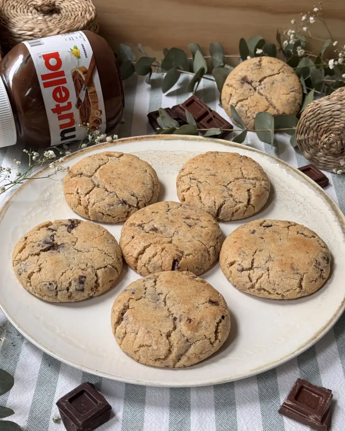 romisbakes receta Cookies de nutella y chips de chocolate