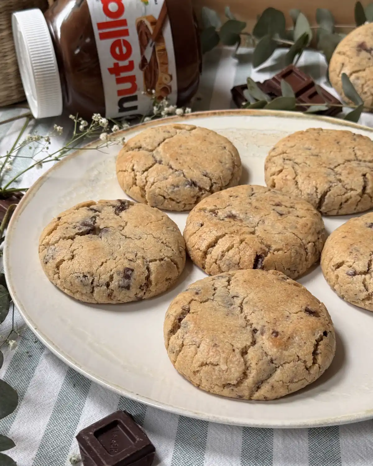 romisbakes receta Cookies de nutella y chips de chocolate