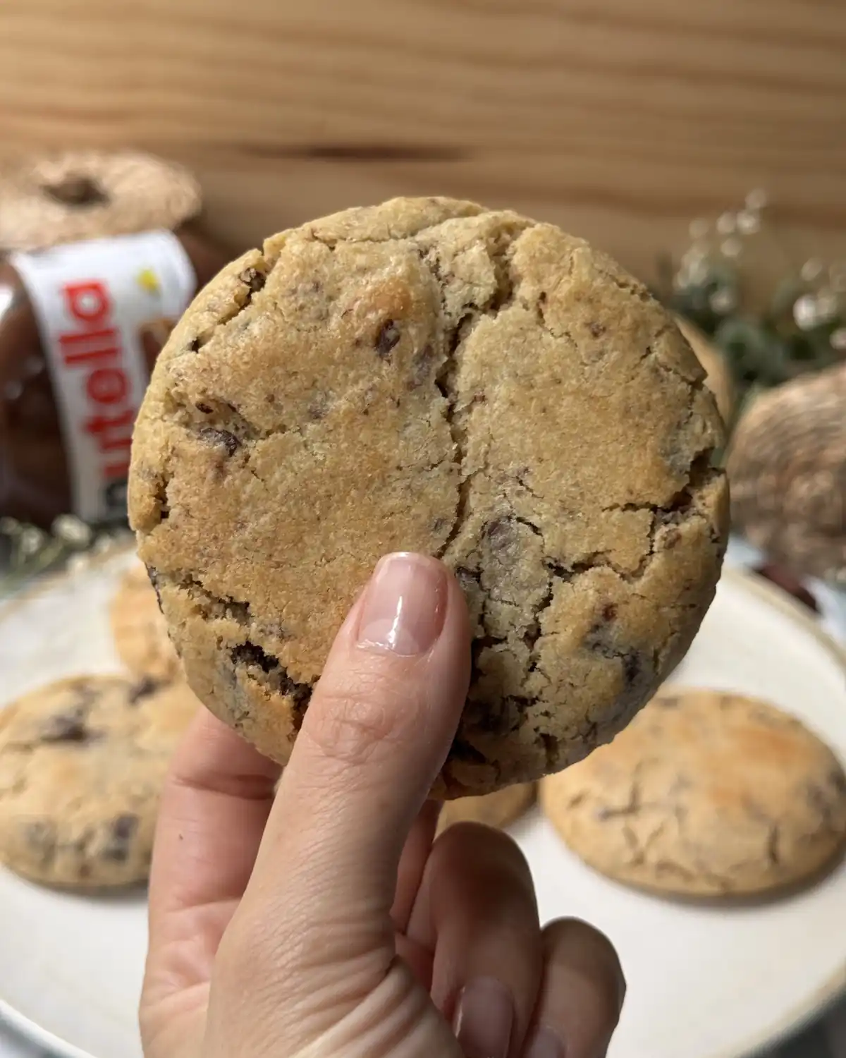 romisbakes receta Cookies de nutella y chips de chocolate