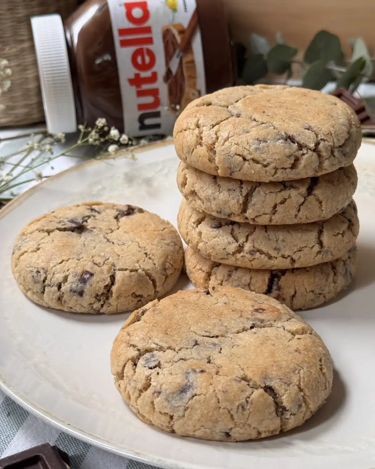 romisbakes receta Cookies de nutella y chips de chocolate