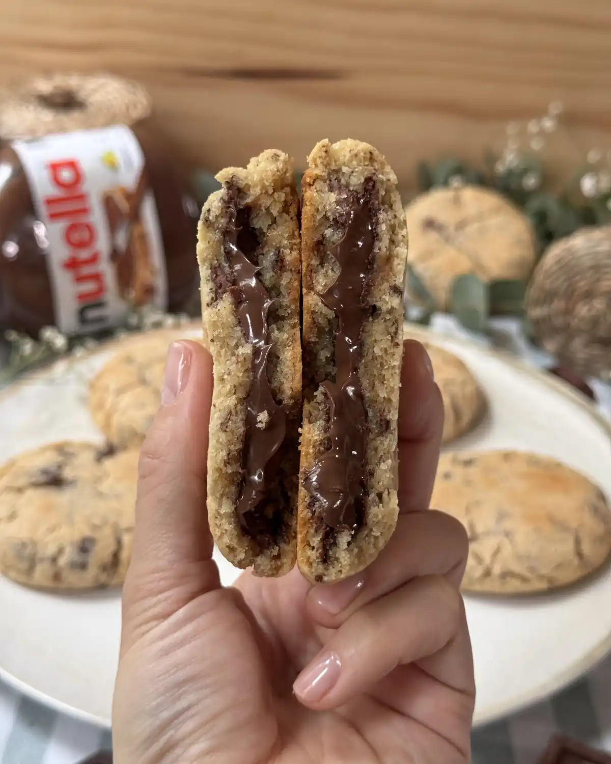 romisbakes receta Cookies de nutella y chips de chocolate