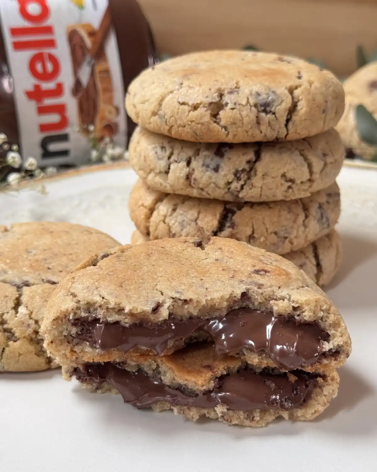 romisbakes receta Cookies de nutella y chips de chocolate
