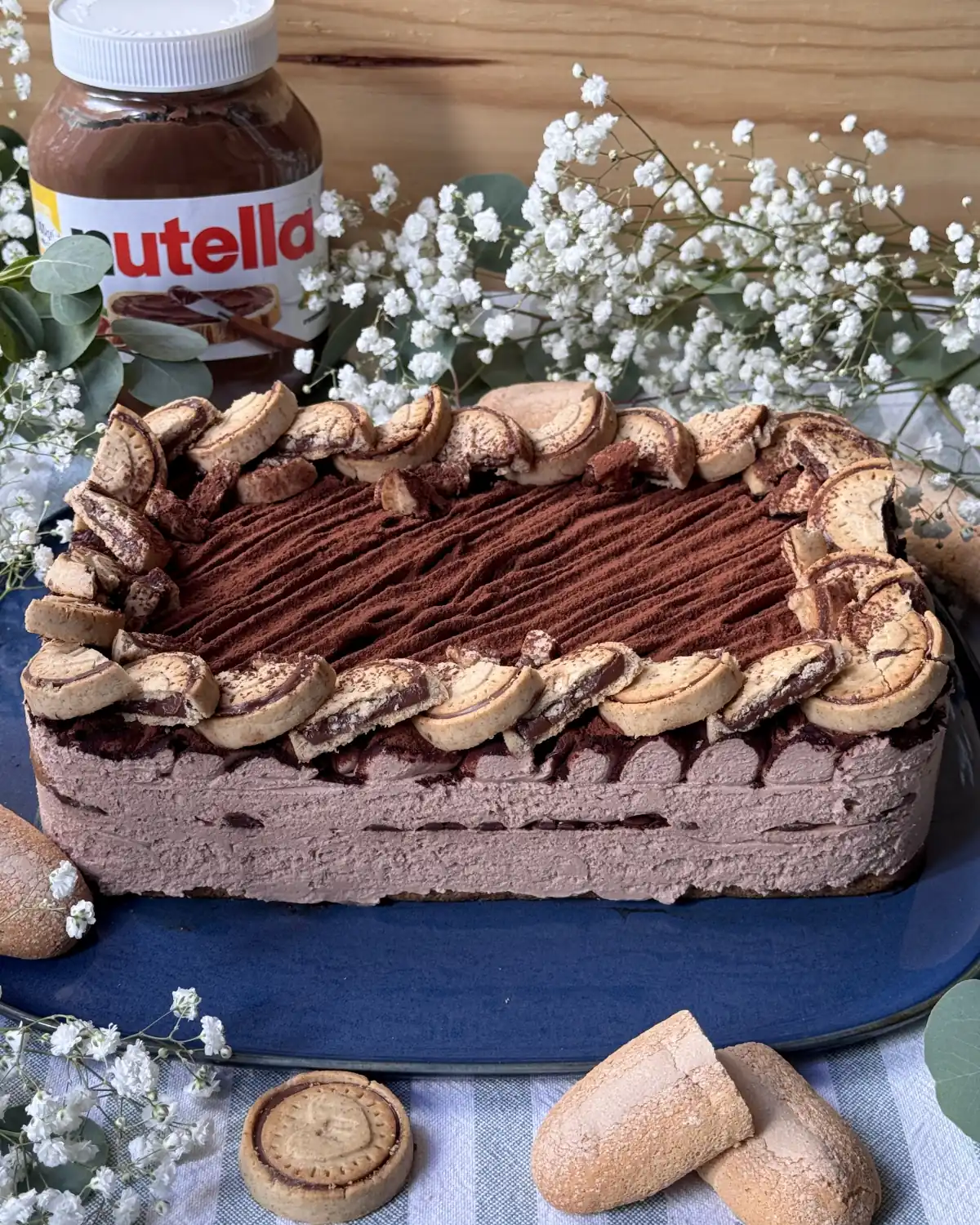 romisbakes recipe Nutella tiramisu-style cake