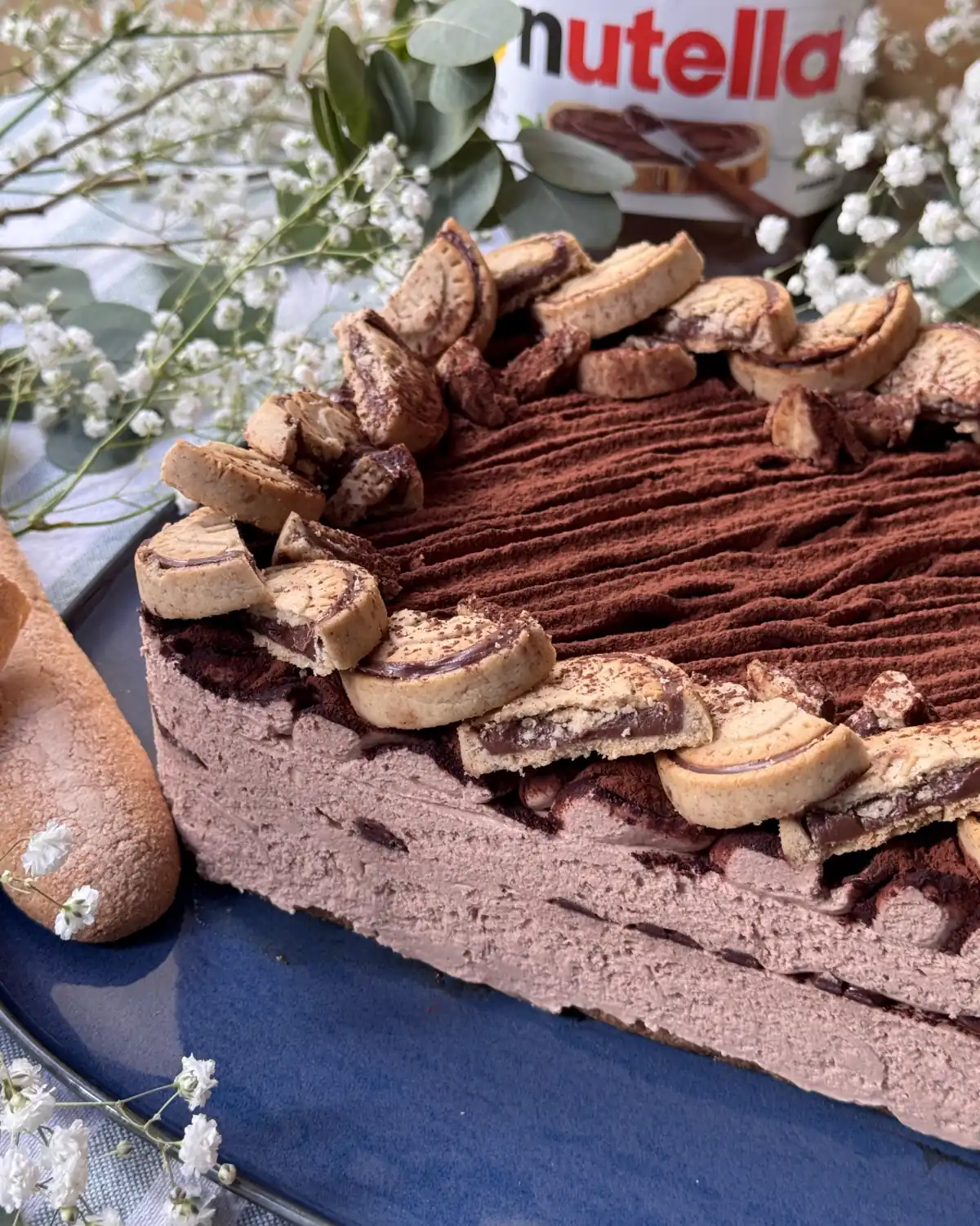 romisbakes recipe Nutella tiramisu-style cake