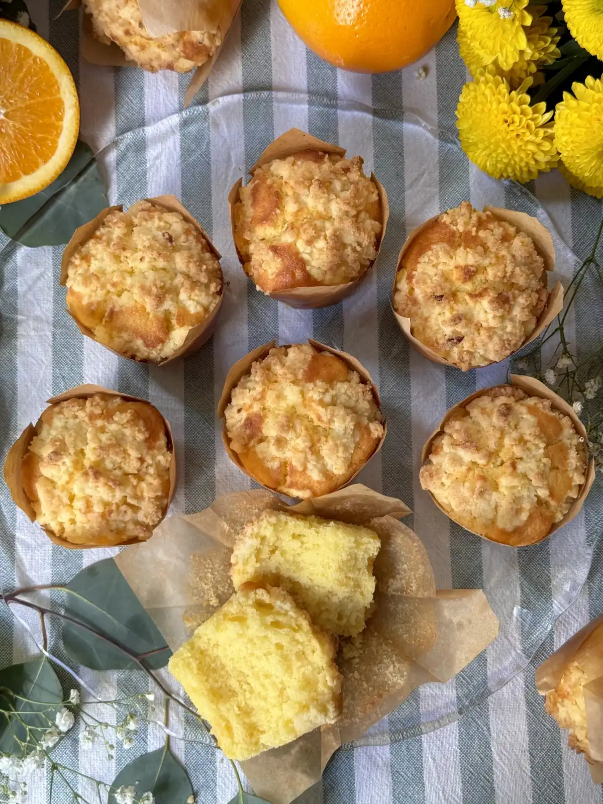 romisbakes receta Muffins de naranja con crumble