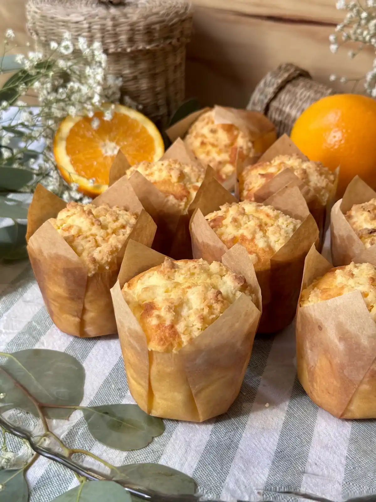 romisbakes receta Muffins de naranja con crumble