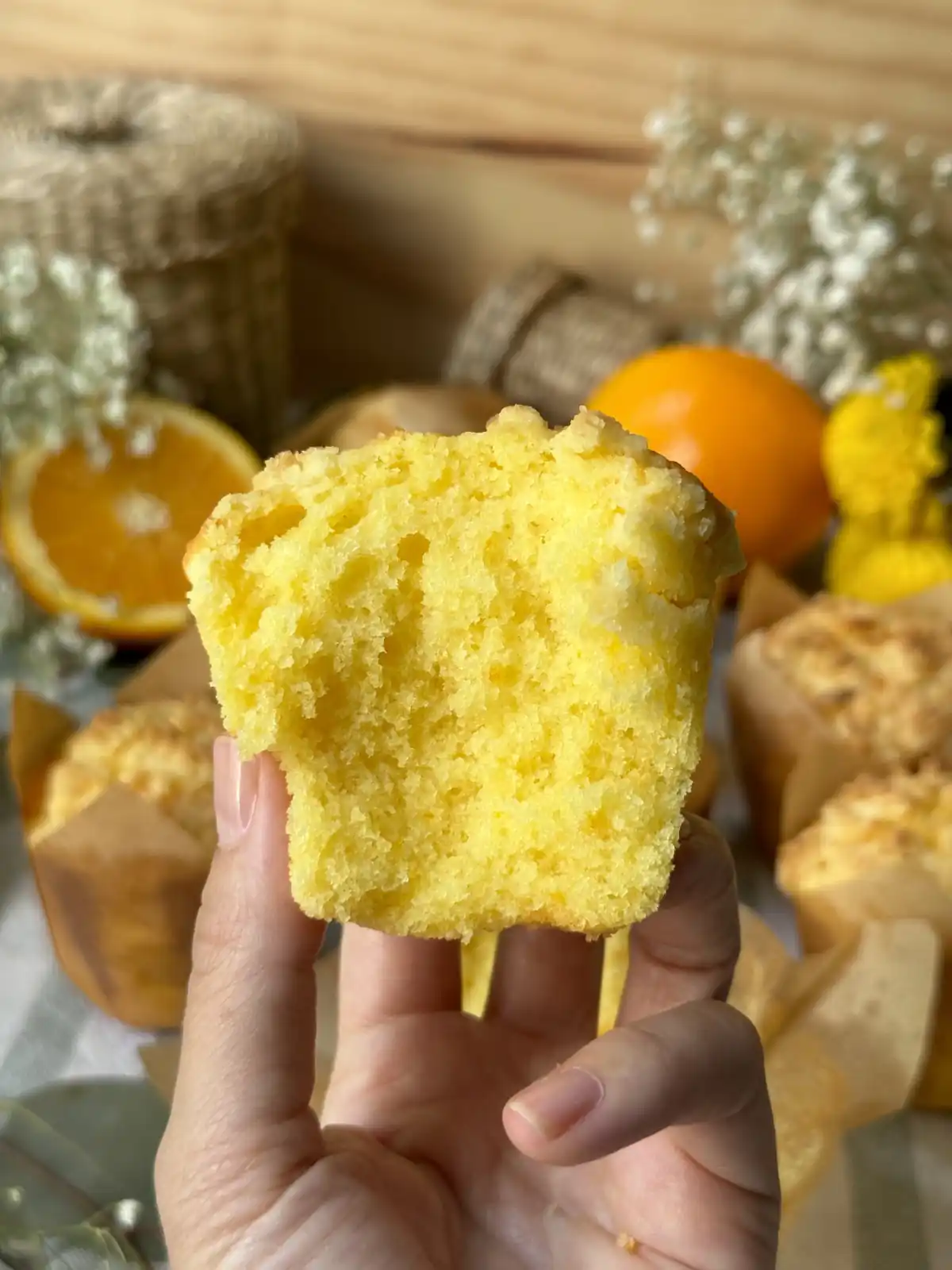 romisbakes receta Muffins de naranja con crumble