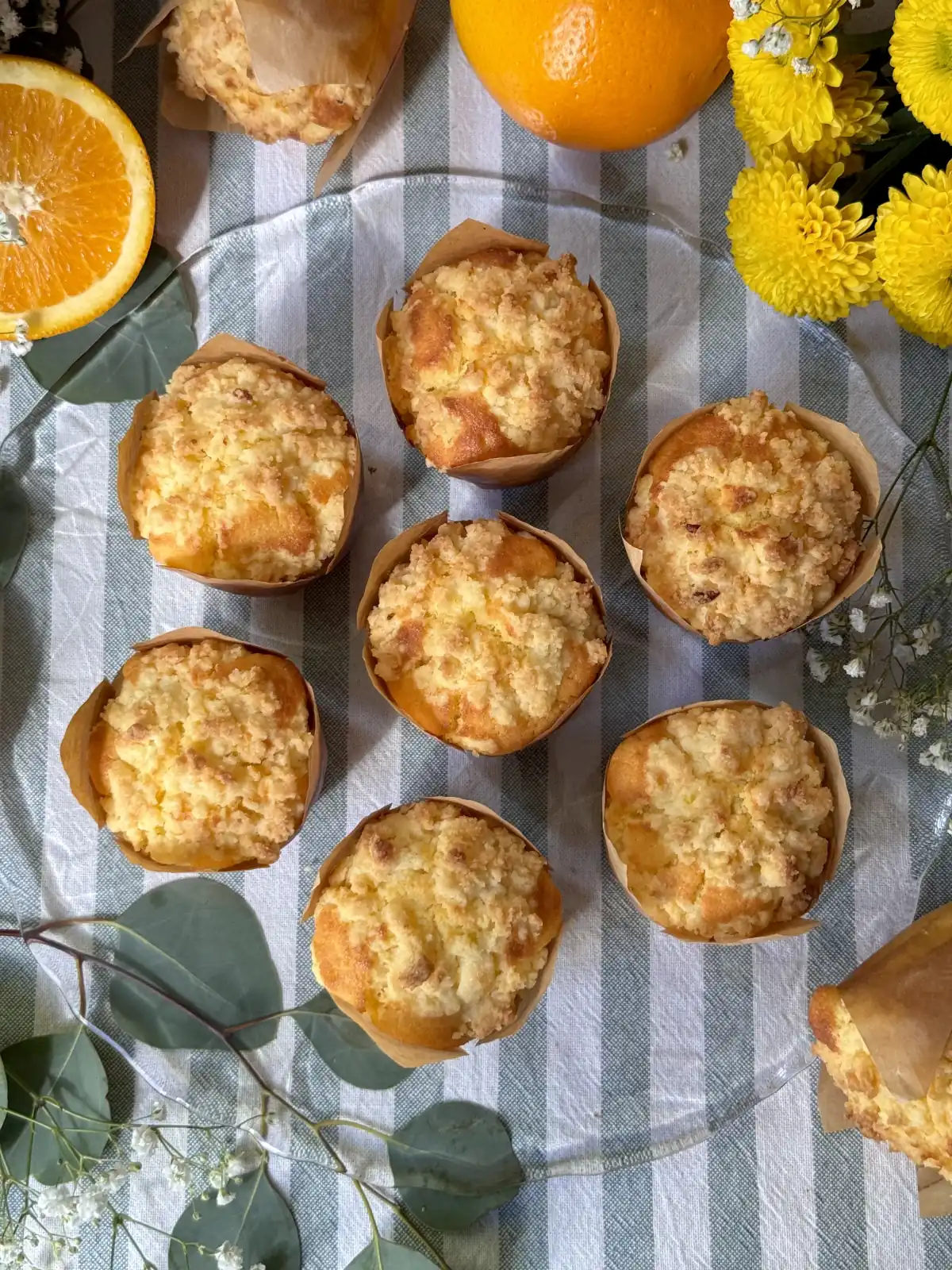 romisbakes recipe Orange muffins with crumble
