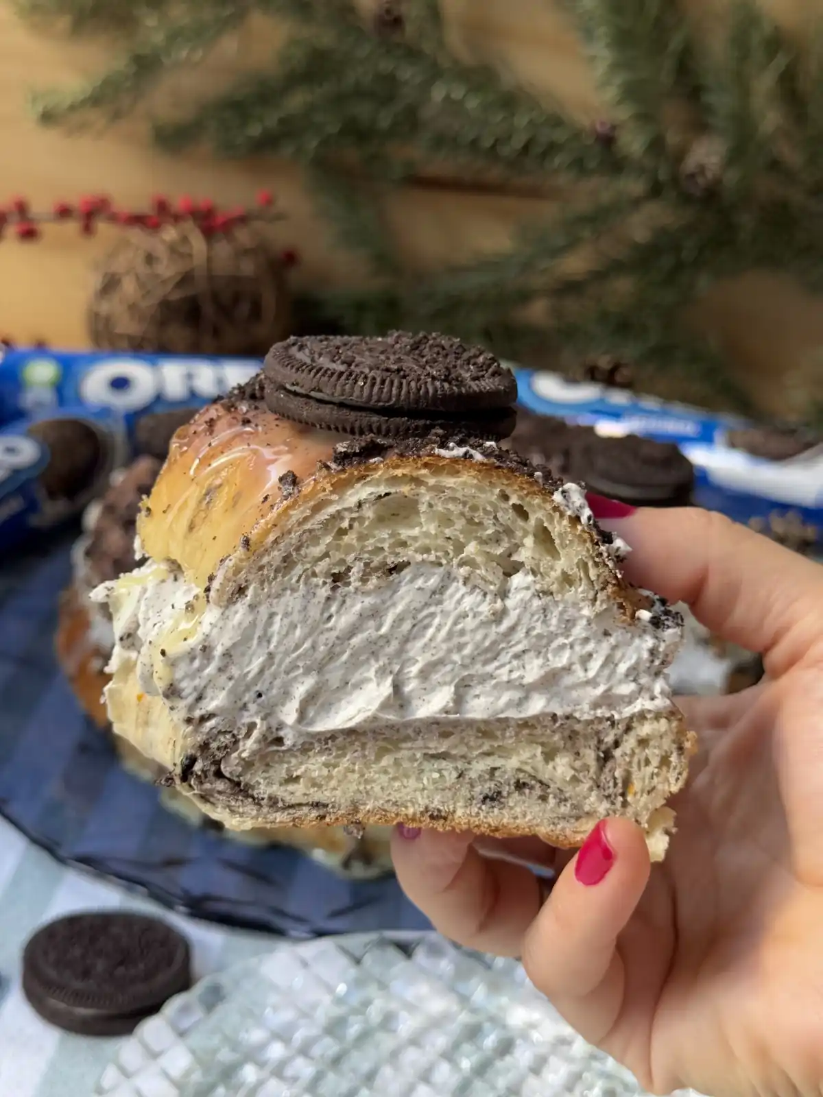romisbakes receta Roscón de reyes oreo
